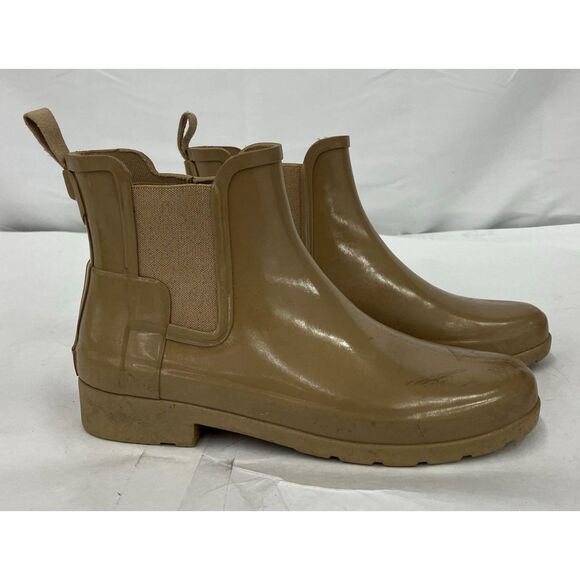 Women's Hunter Tan Chelsea Boots Size 7 - Excellent Used Condition - Picture 1 of 5
